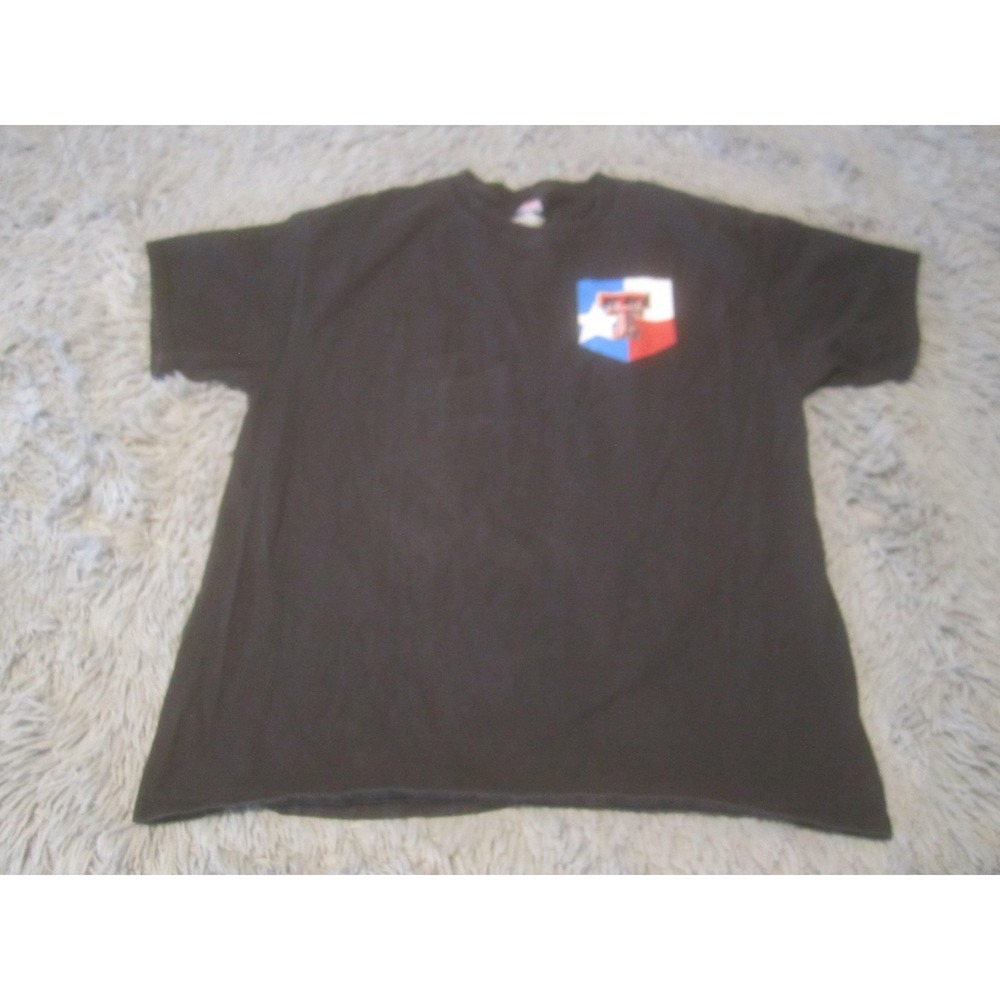 Texas Tech Red Raiders Shirt Mens Large Black NCAA Football Guns Up Hanes